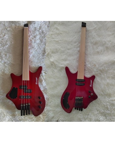 4 String Short Scale Fretless Bass/ 6 String Fretless Headless Neck Thru Busuyi Guitar